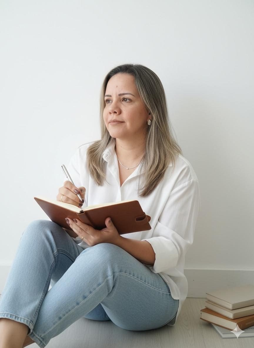 Ana Paula Dias organizando sua agenda de trabalho